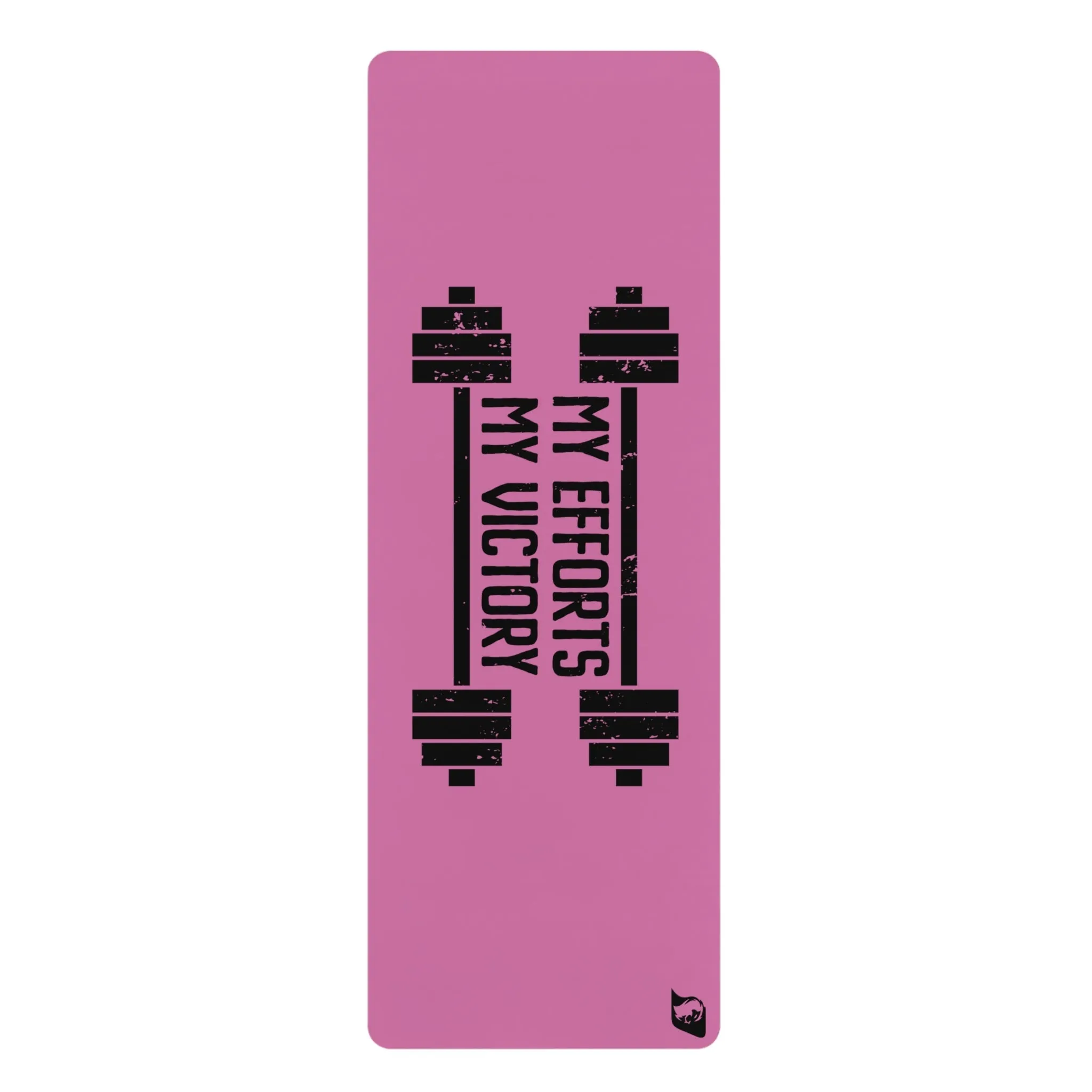 My Efforts My Victory (Pink) Rubber Yoga Mat