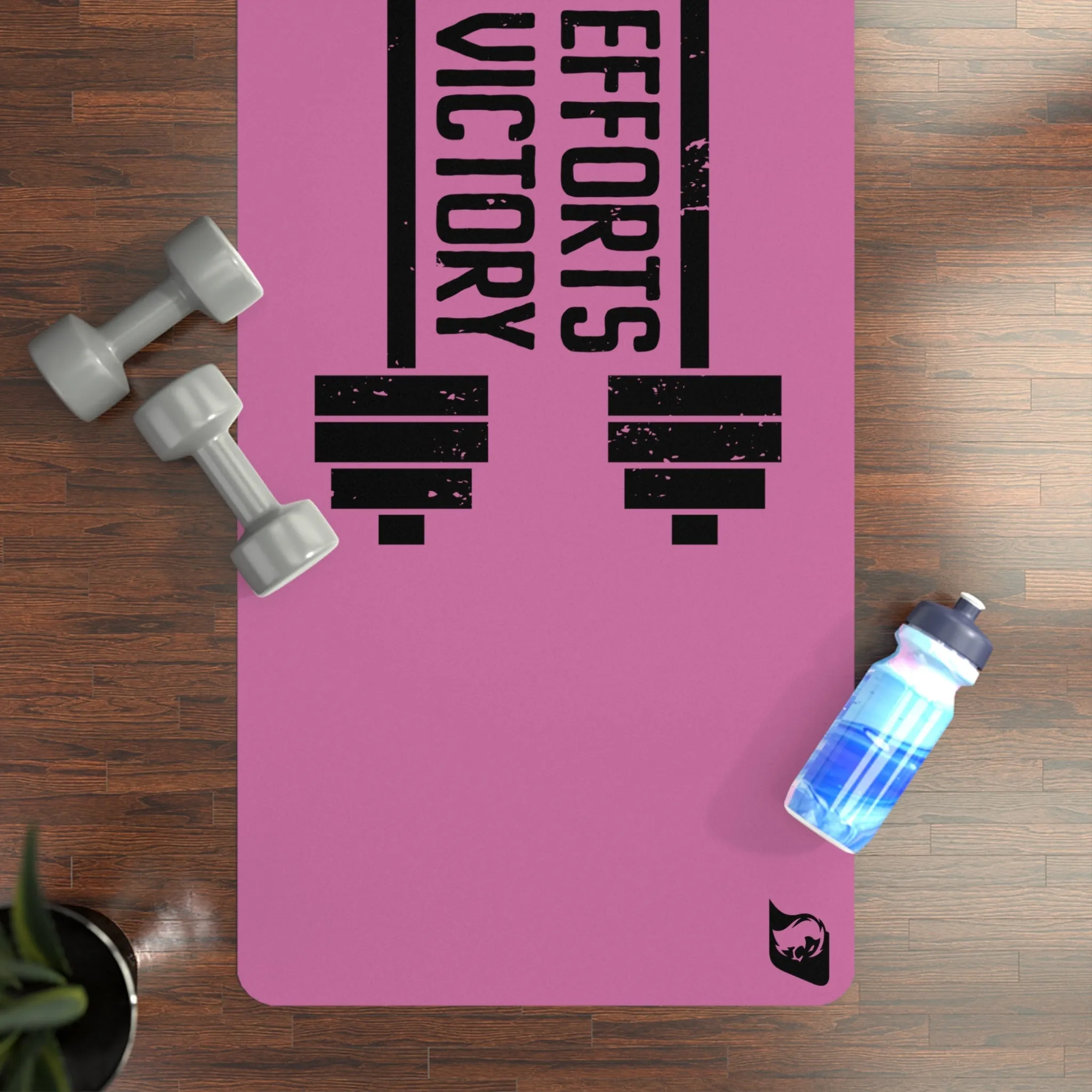My Efforts My Victory (Pink) Rubber Yoga Mat