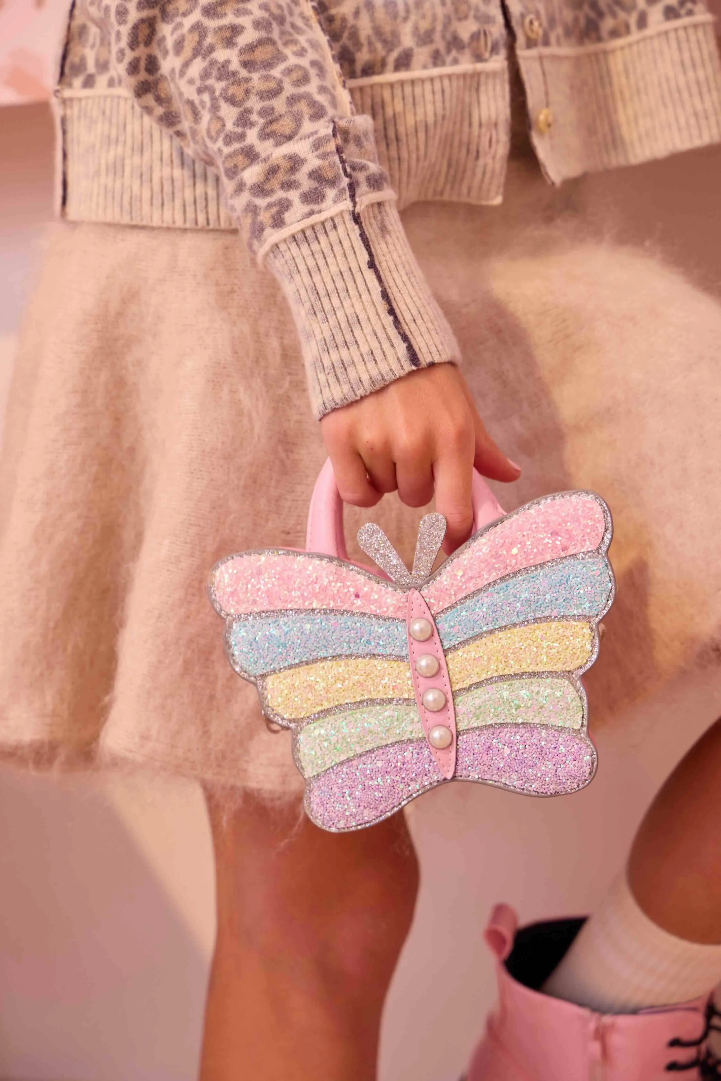 OMG Accessories - Butterfly Glitter Crossbody Bag