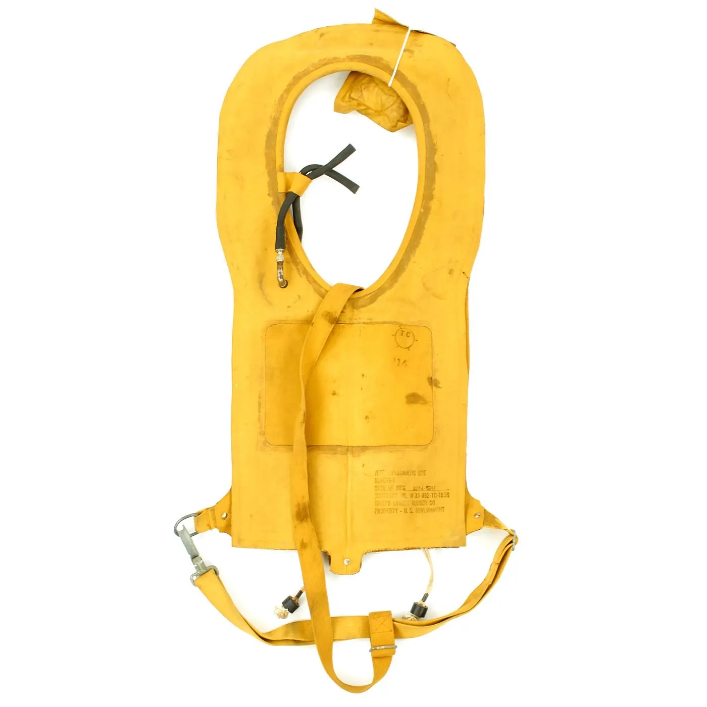 Original U.S. WWII USAAF Mae West Pneumatic Life Vest with Dye Marker - Dated AUG 4 1944