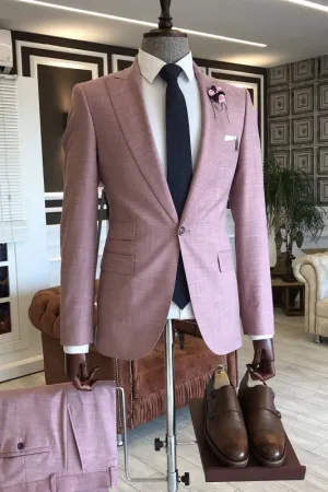 Peaked Lapel Two Pieces Prom Suits Dusty Pink