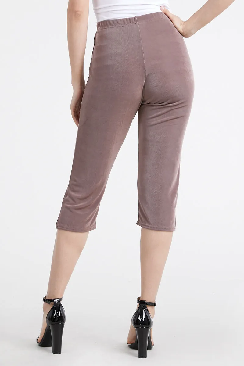 Plus Size Acetate Capri Pants-502AY-AXS1