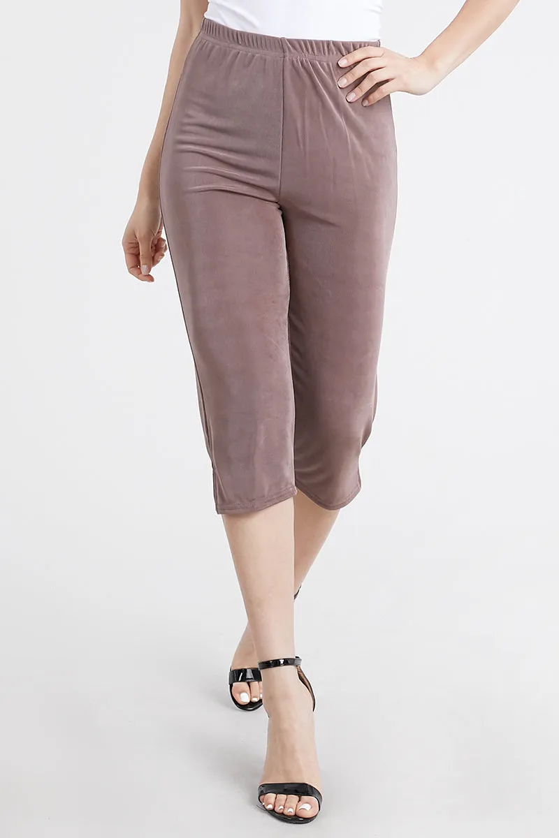 Plus Size Acetate Capri Pants-502AY-AXS1
