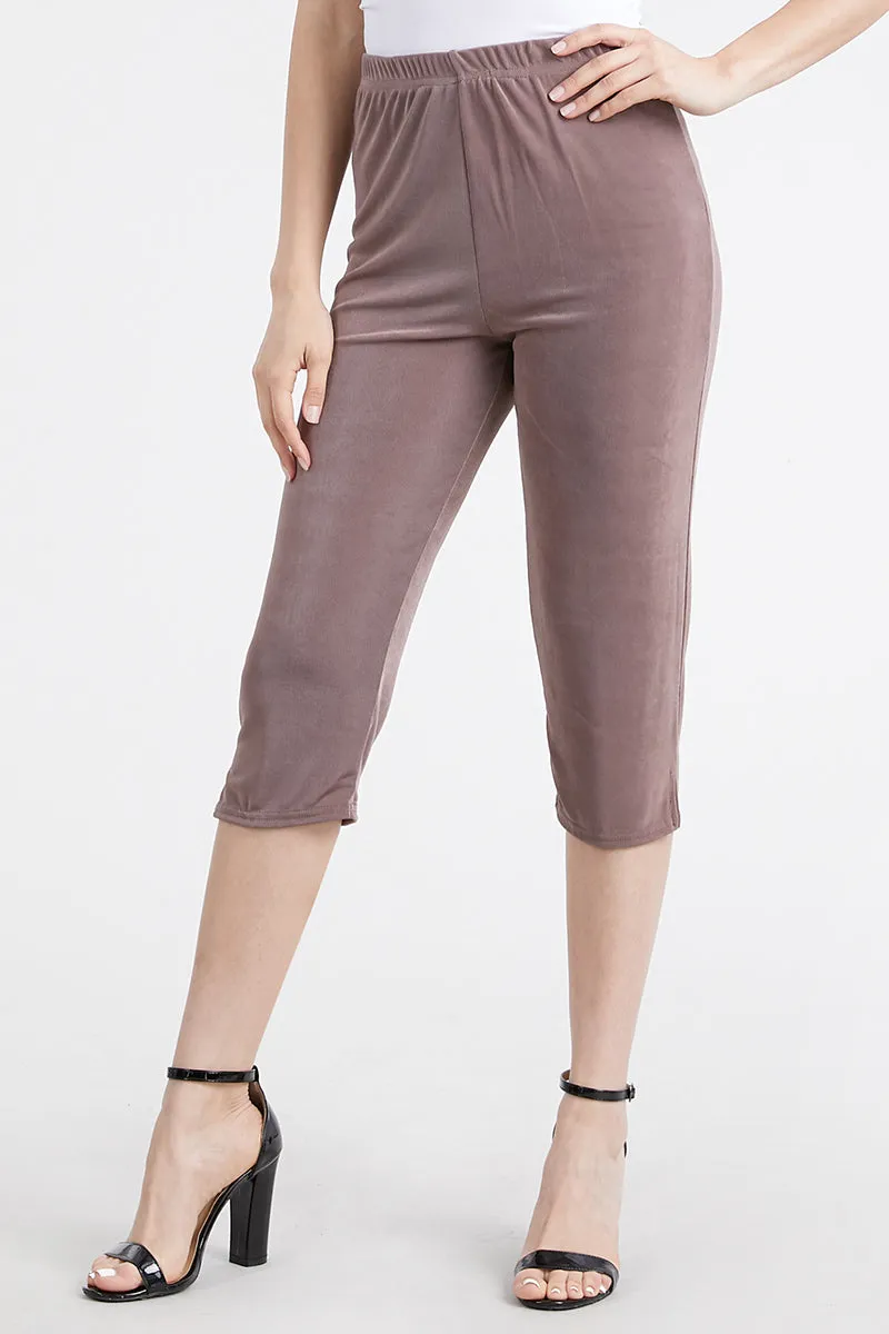 Plus Size Acetate Capri Pants-502AY-AXS1