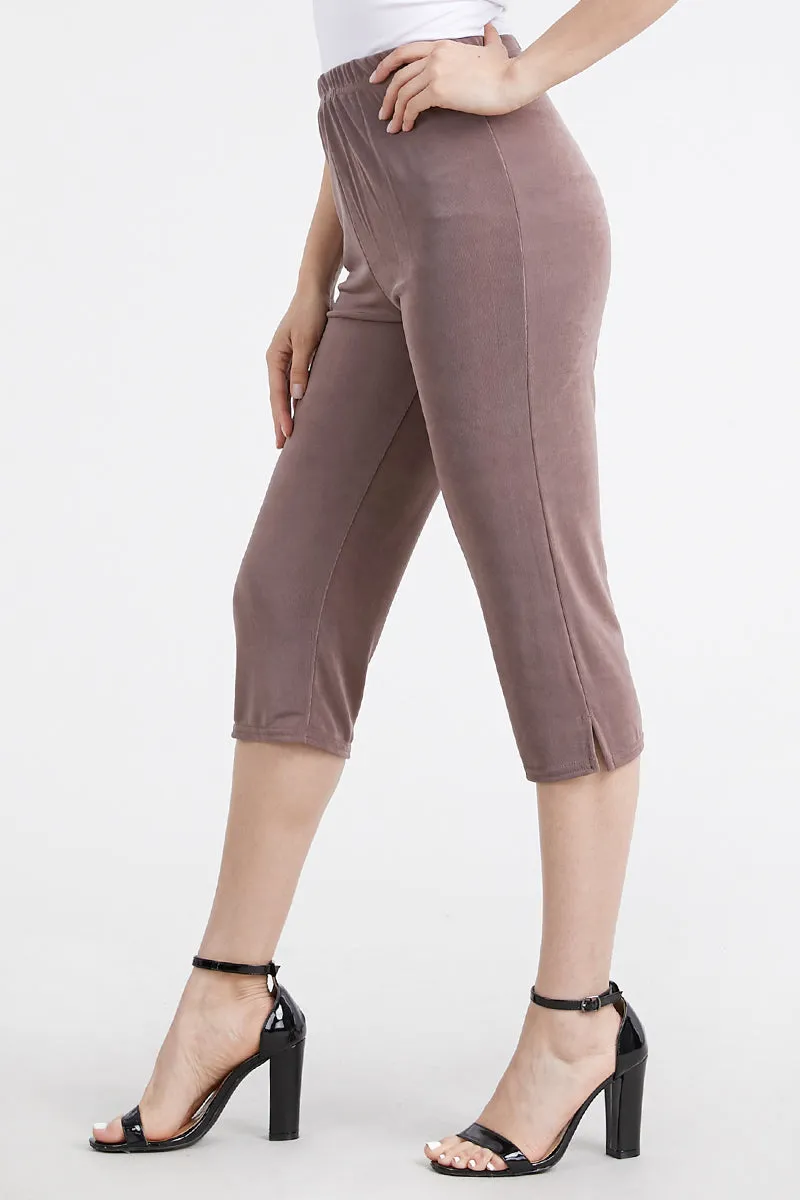 Plus Size Acetate Capri Pants-502AY-AXS1