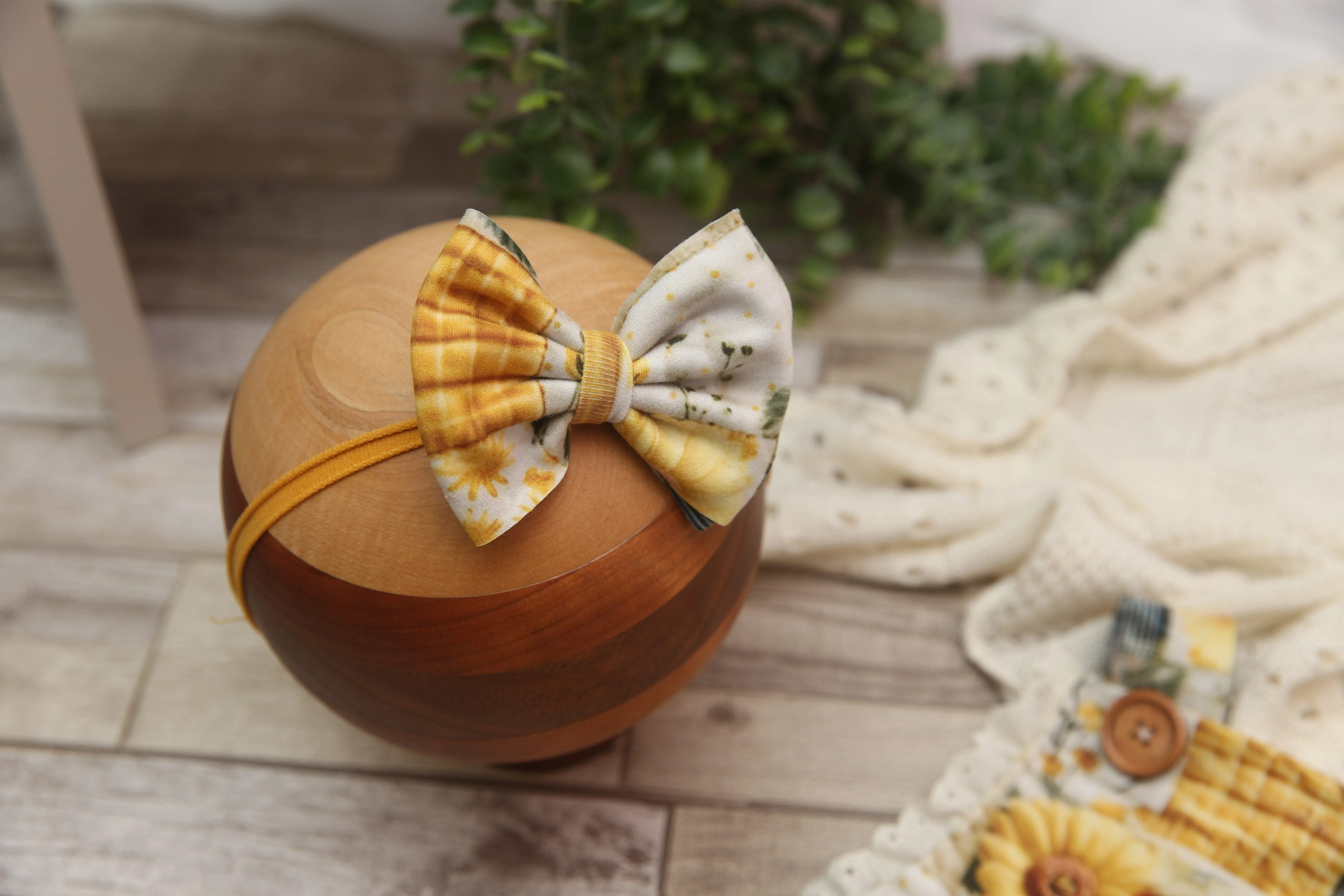 "Quilted" Graham Suspenders-Sitter Size- Sunflowers- READY TO SHIP