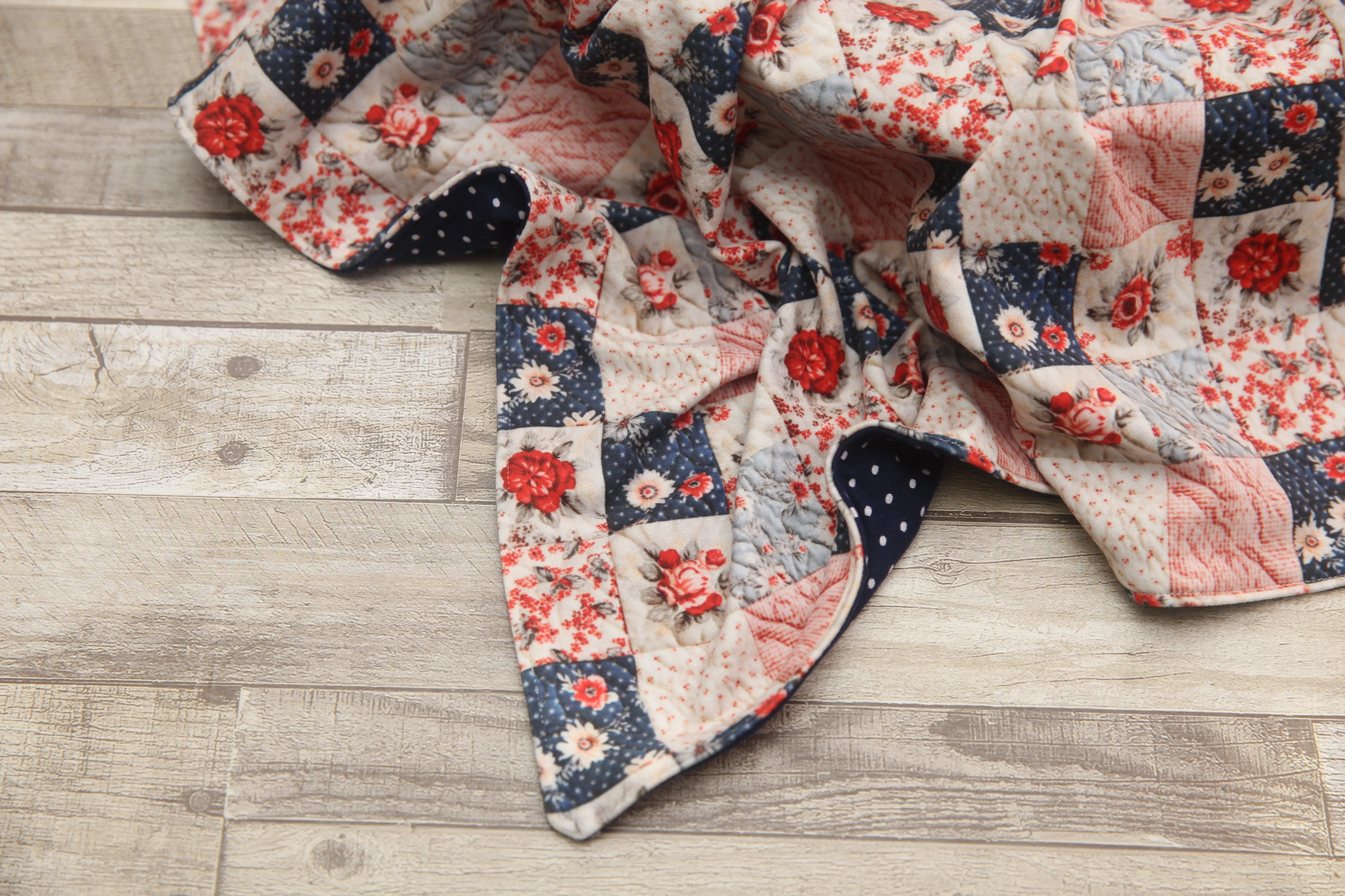 "Quilted" Layer, Basket Stuffer, Blanket- Polka Dot Rose- Made to order