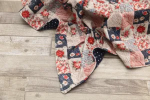 "Quilted" Layer, Basket Stuffer, Blanket- Polka Dot Rose- Made to order