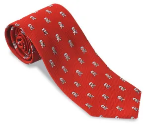 Red/ White Jolly Rogers Skull Necktie - F1647