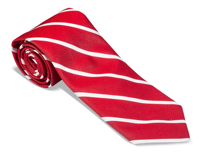 Red/White Buckingham Striped Necktie - F2795