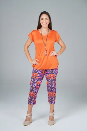 Rio Print Cotton Capri Pants