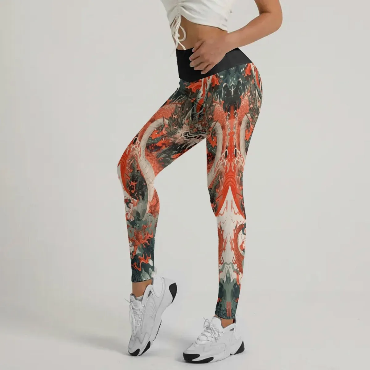 Rising Red Dragon Leggings