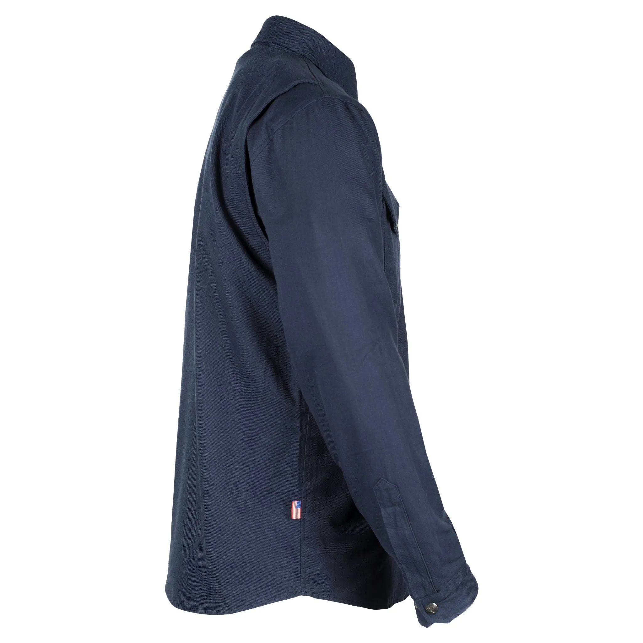 SALE Protective Flannel Shirt - Dark Navy Blue Solid with Pads