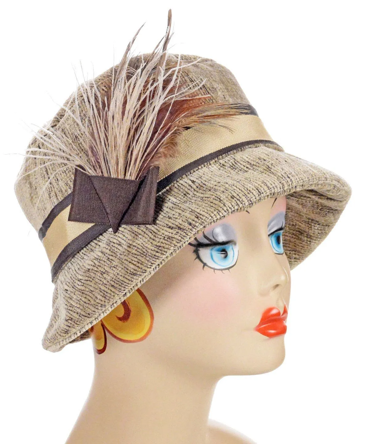 Samantha Hat Style - Bongo in Beige Upholstery (One Medium / One Large Left!)