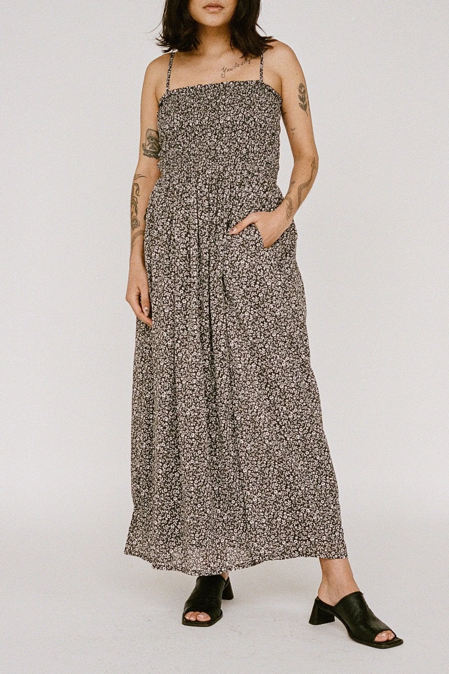Smocked Strappy Dress -Sample - L-XL