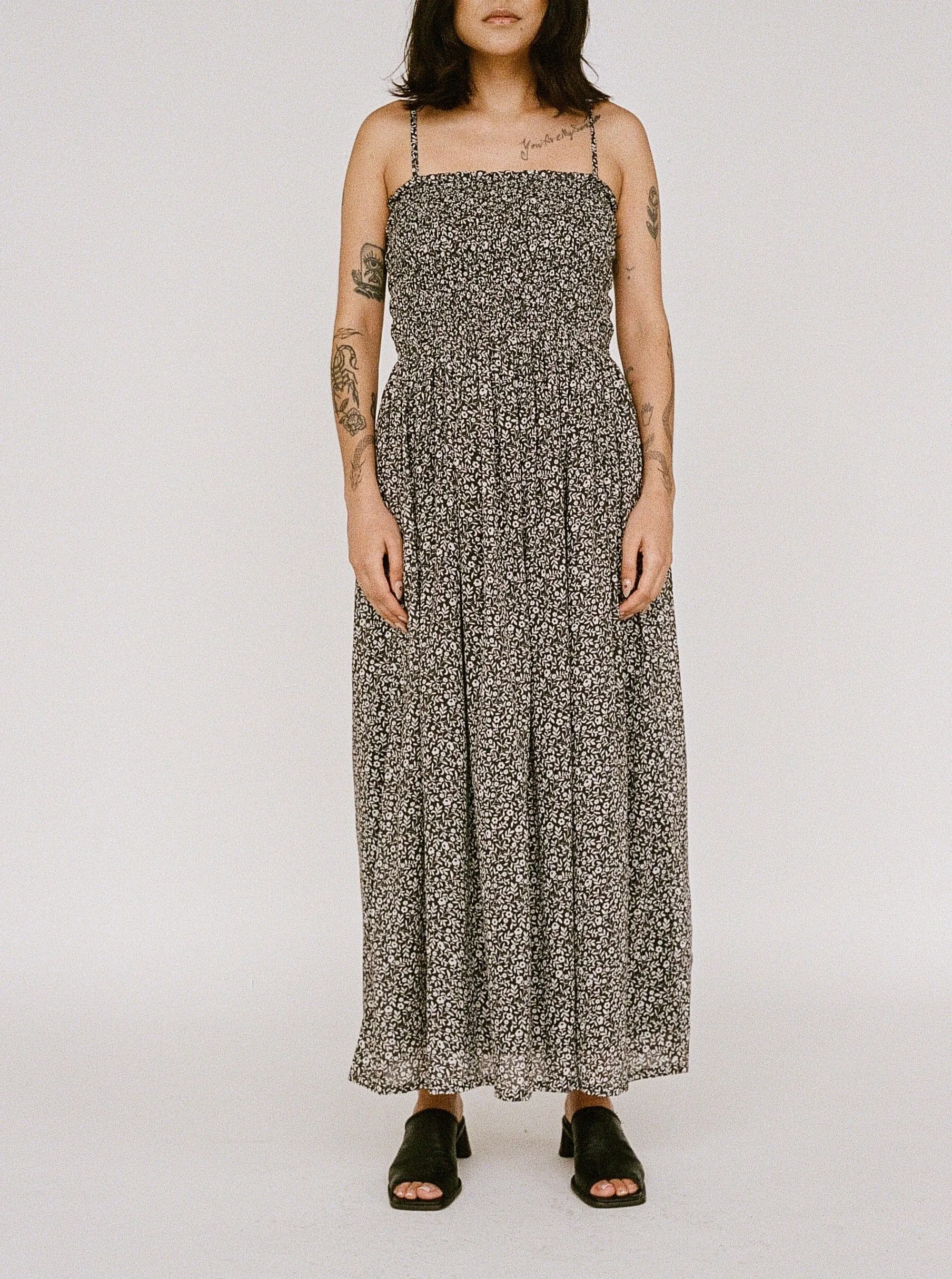 Smocked Strappy Dress -Sample - L-XL