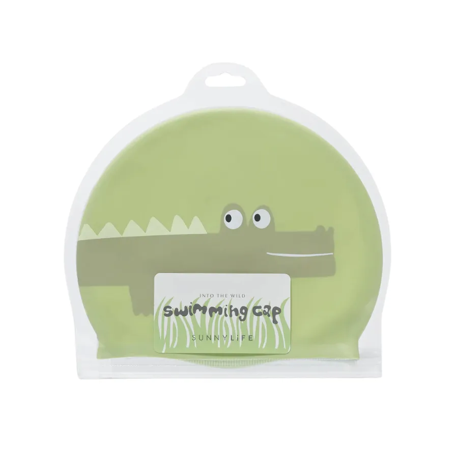 Sunnylife Kids Swimming Cap Cookie The Croc Light Khaki S41SCCRC