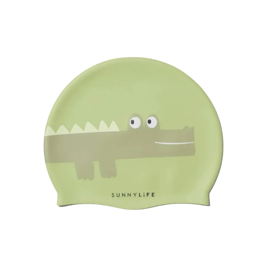 Sunnylife Kids Swimming Cap Cookie The Croc Light Khaki S41SCCRC