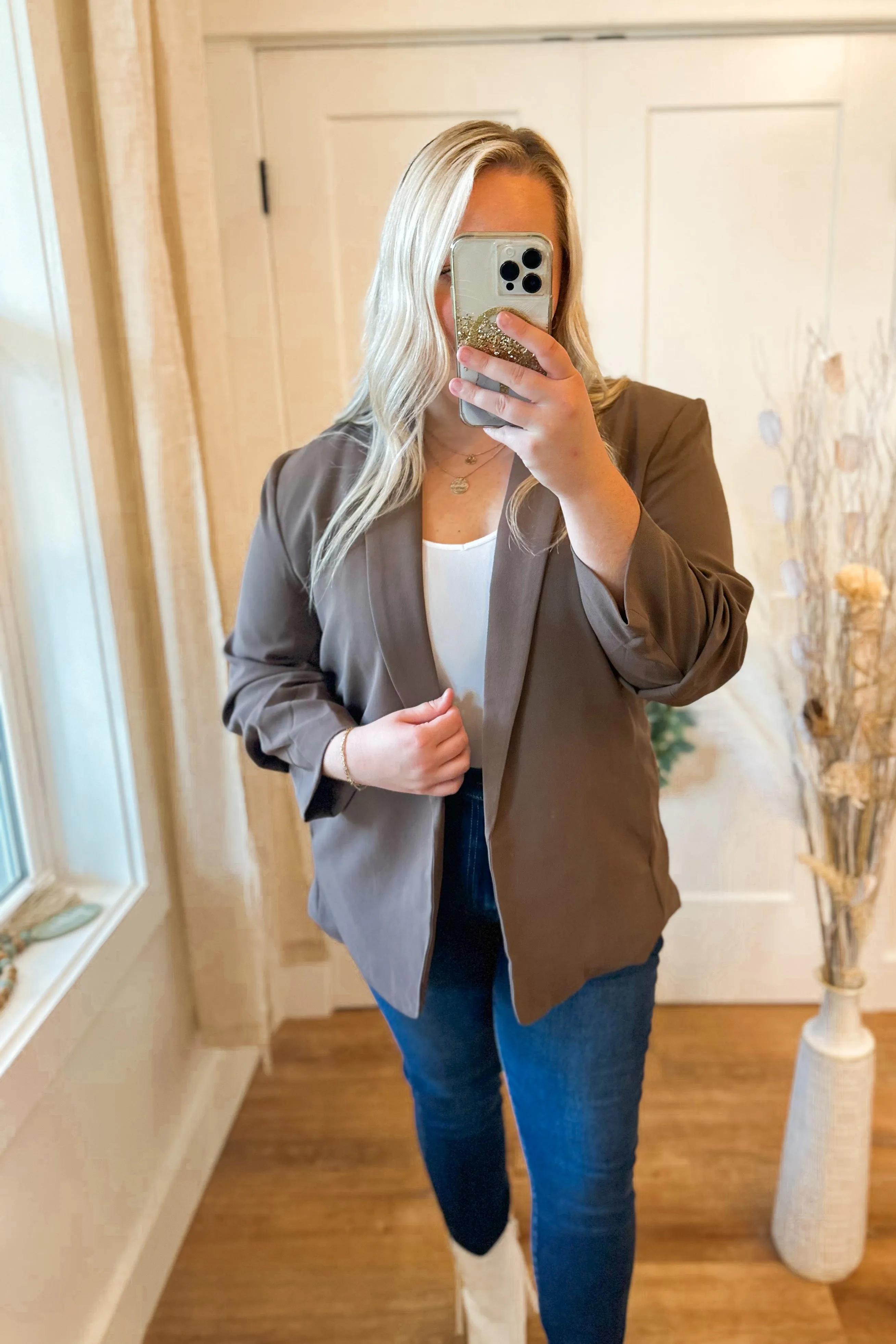 Thomas Classic Blazer with Shawl Lapel Collar and Pockets *FINAL SALE*