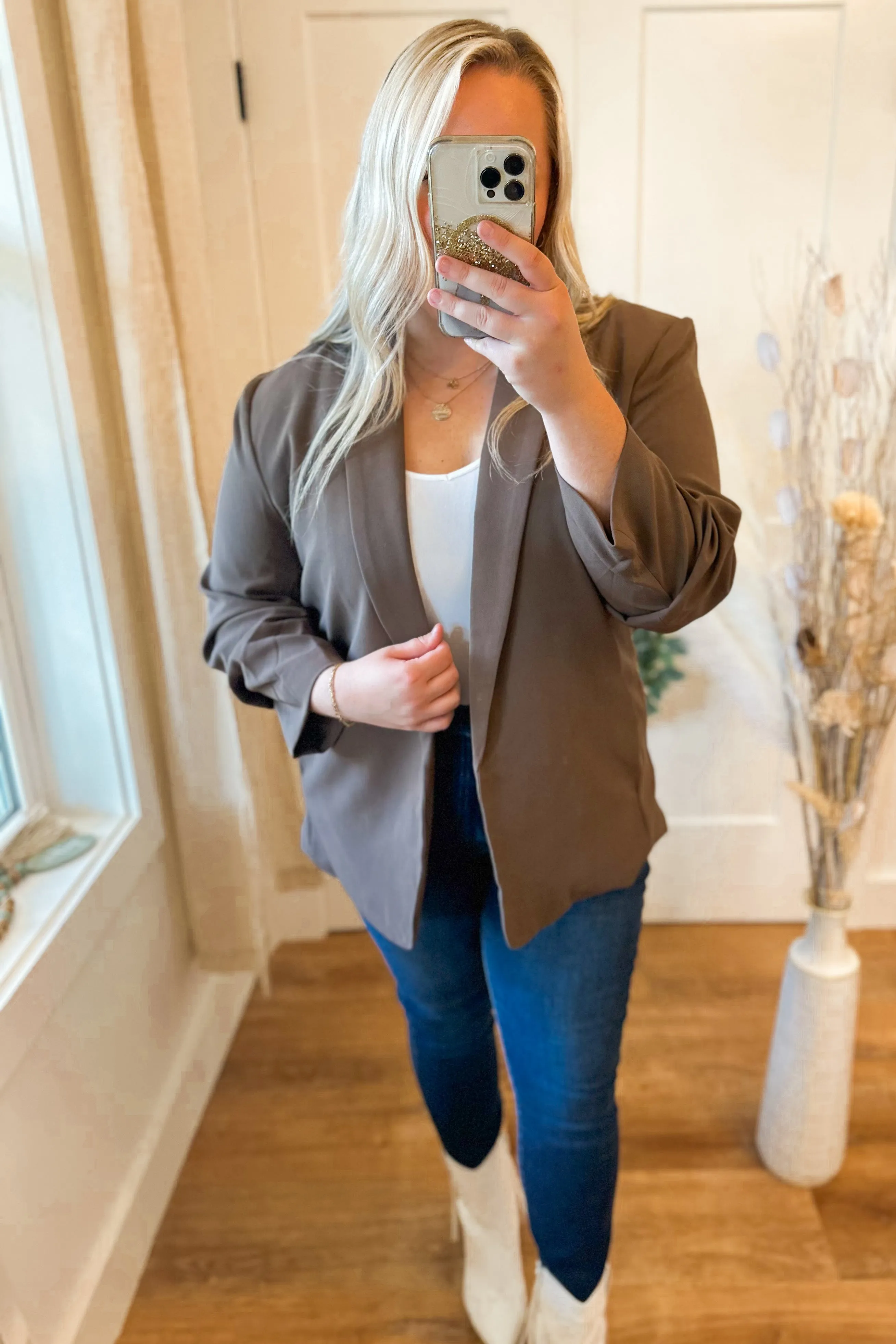 Thomas Classic Blazer with Shawl Lapel Collar and Pockets *FINAL SALE*