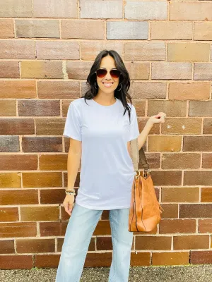 White Short Sleeve Basic Top