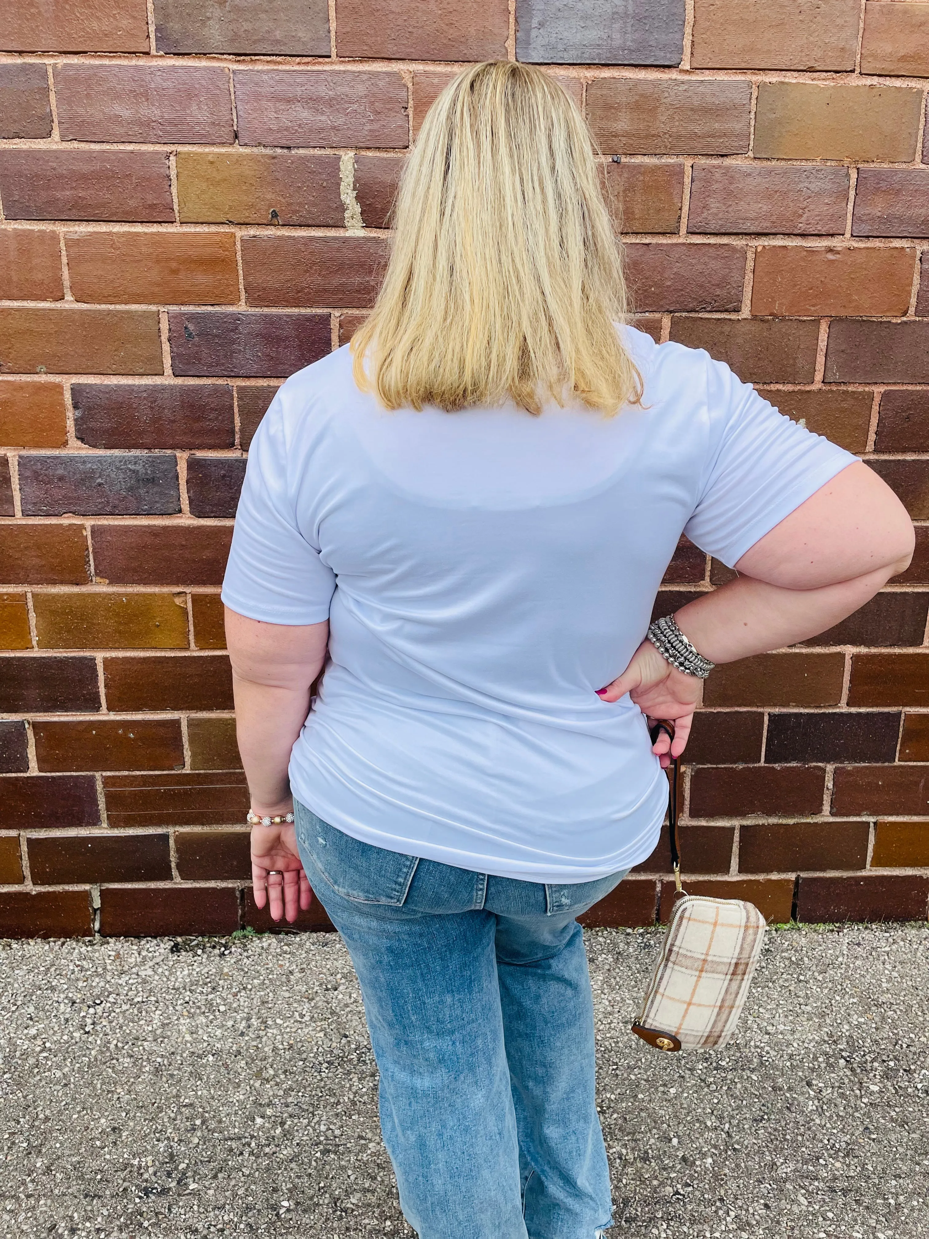 White Short Sleeve Basic Top