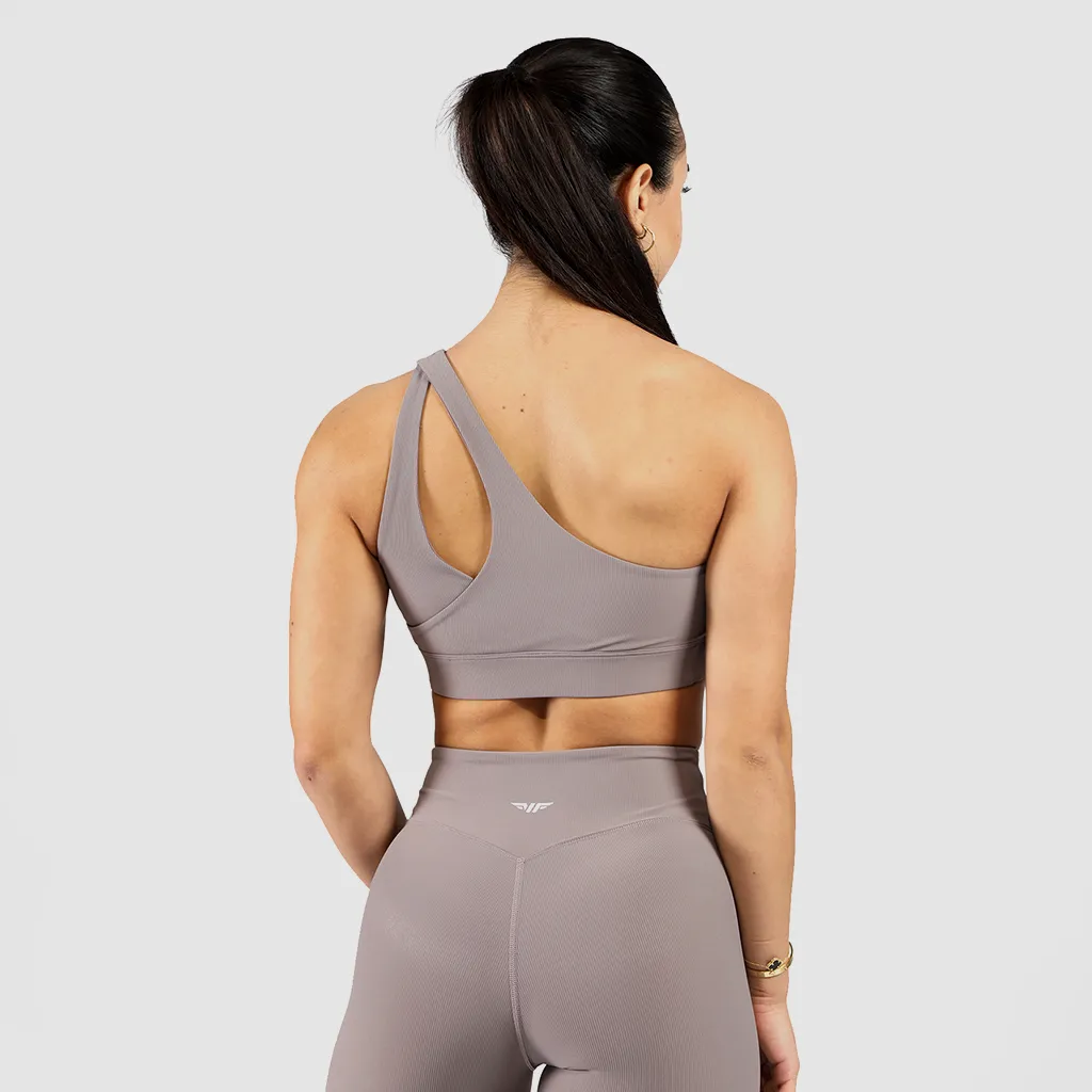 WOMEN-ELITE-RIBBED-ASYMMETRICAL-BRA (LIGHT PURPLE)
