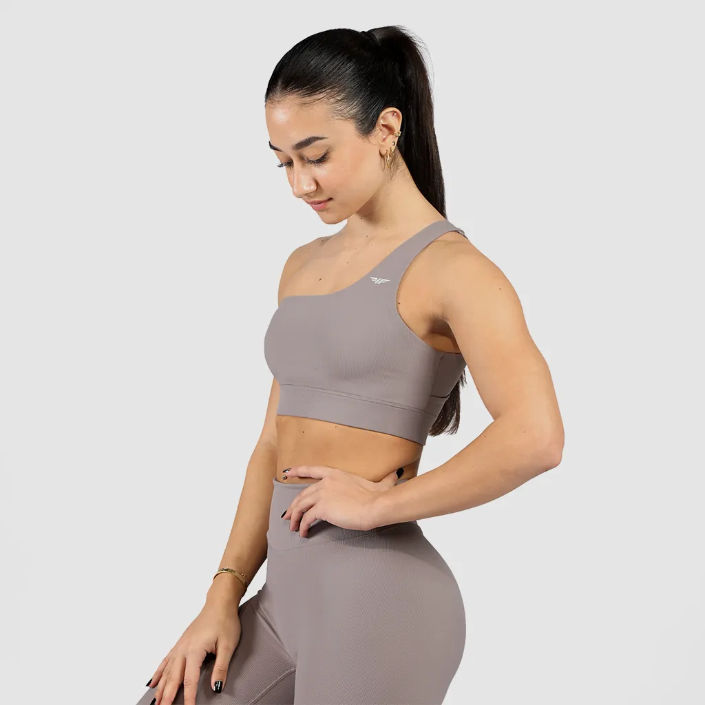 WOMEN-ELITE-RIBBED-ASYMMETRICAL-BRA (LIGHT PURPLE)