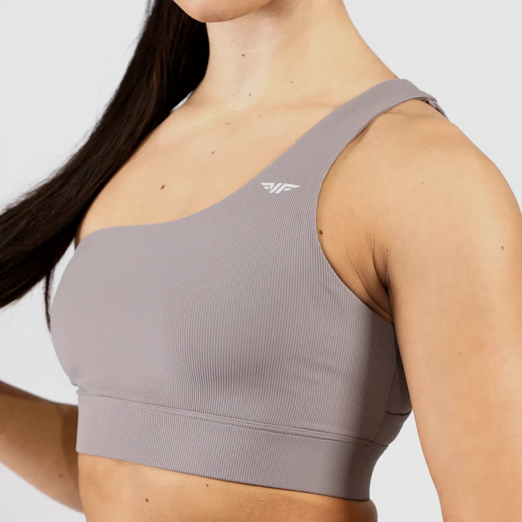 WOMEN-ELITE-RIBBED-ASYMMETRICAL-BRA (LIGHT PURPLE)