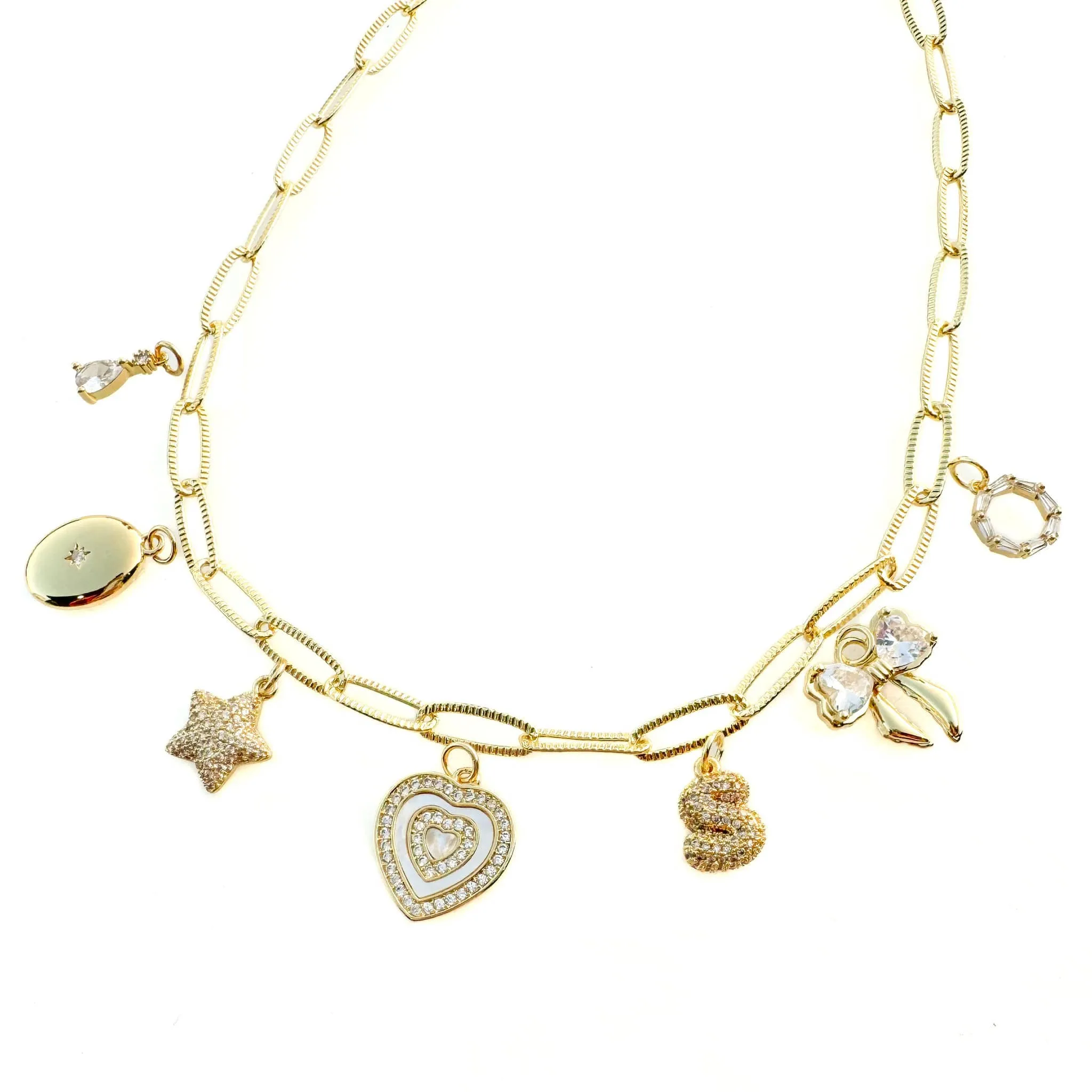 Zircon Bow Charm For Charm Necklace & Bracelet